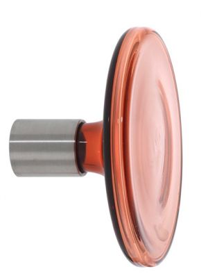 Nahaufnahme des Schönbuch Bulb Garderobenhakens, Durchmesser 12 cm, aus Glas und Metall.